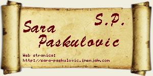 Sara Paskulović vizit kartica